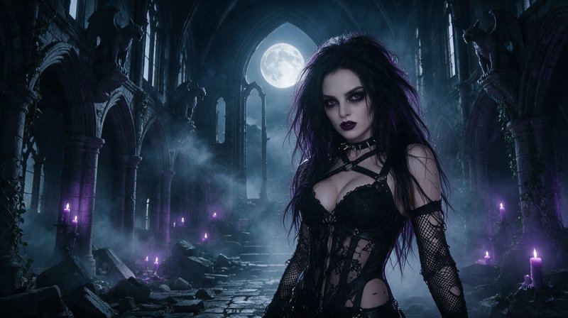Black lace corset, leather straps, rippe