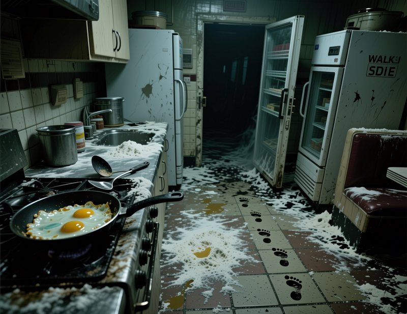 An eerie, abandoned kitchen bathed in greenish lig | cocoayoc on ...