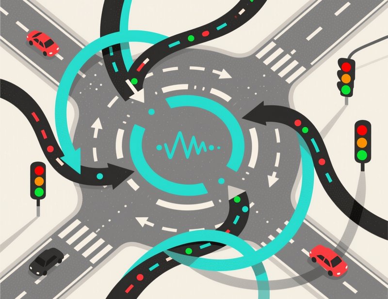 A vibrant isometric illustration of a roundabout w | cocoayoc on ...
