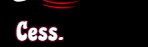 Partial logo with the word "Cess." in white on a black background with red curved accents