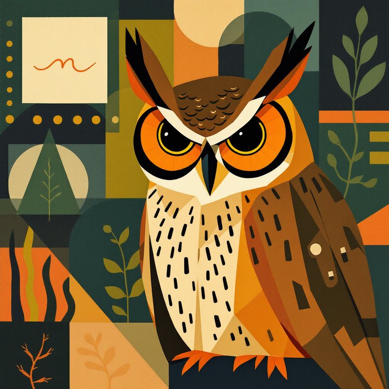 A bold, geometric illustration of an owl dominates | justrob on ...