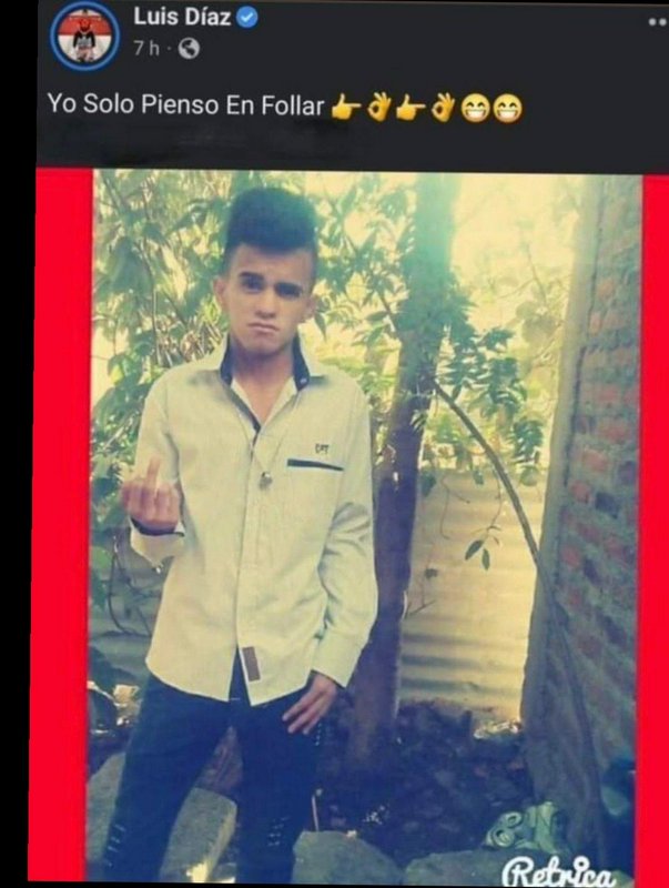 Screenshot of a verified Luis Diaz social media post, featuring a filtered outdoor portrait of a ...