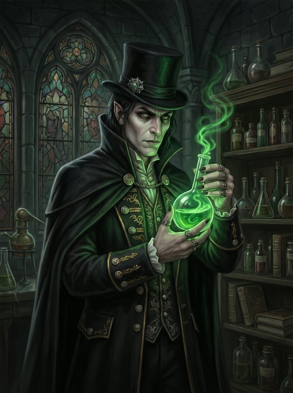 A dark fantasy scene featuring a vampire alchemist | thedarkrider on ...