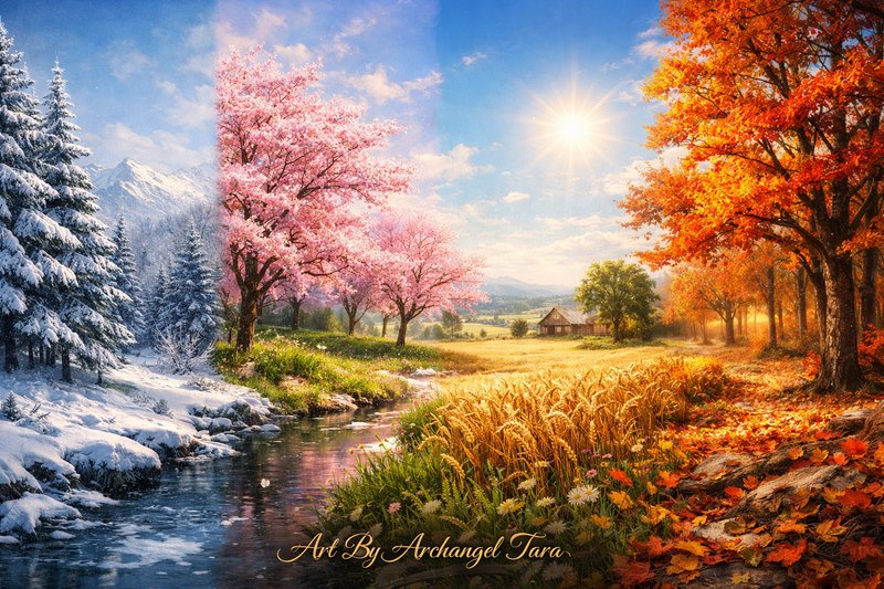 A stunning seasonal landscape painting-style image | archangeltara on ...