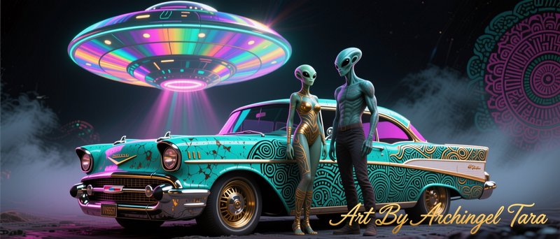 A vibrant sci-fi artwork featuring a turquoise vin | archangeltara on ...