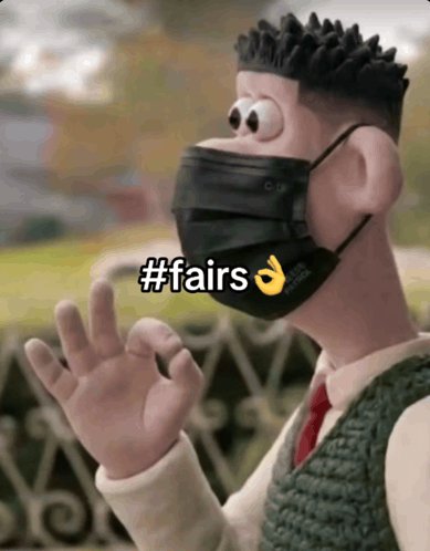 Stop motion clay cartoon character in a black face mask makes an OK hand gesture, overlaid with "...