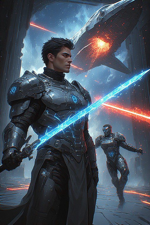 A muscular sci-fi warrior in a heavy exosuit clash | breljoset on ...