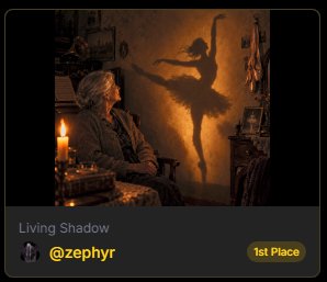 Elderly seated woman gazes at an ethereal dancing ballerina shadow cast on a warm candlelit wall