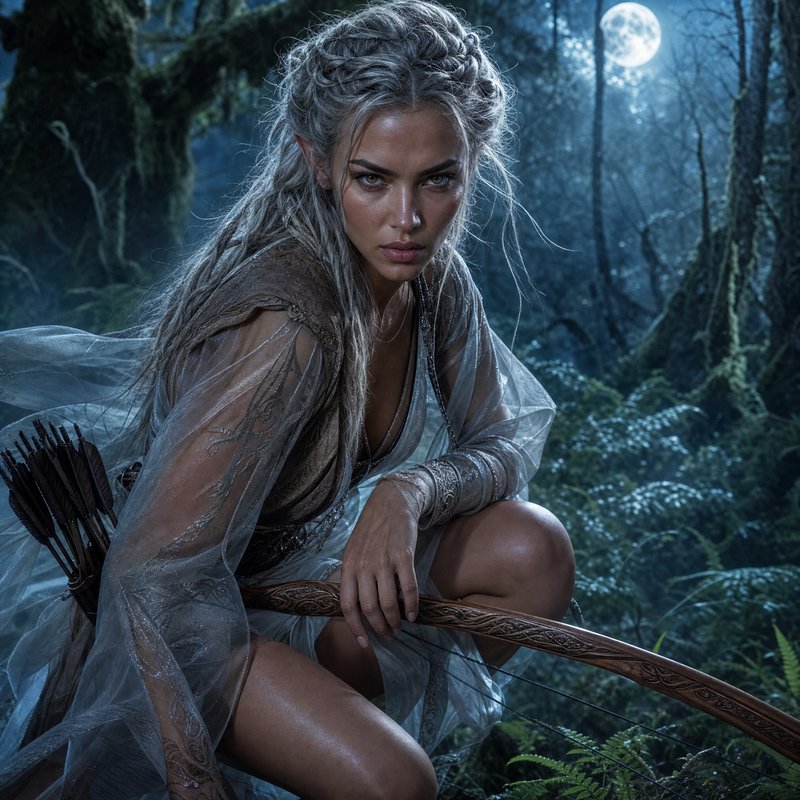 Silvana goes hunting in the woods. 

M