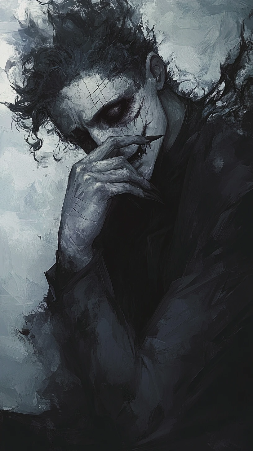 A moody, grayscale portrait of a brooding characte | TesaranJ on ...
