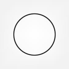 A black circular outline on a white background.