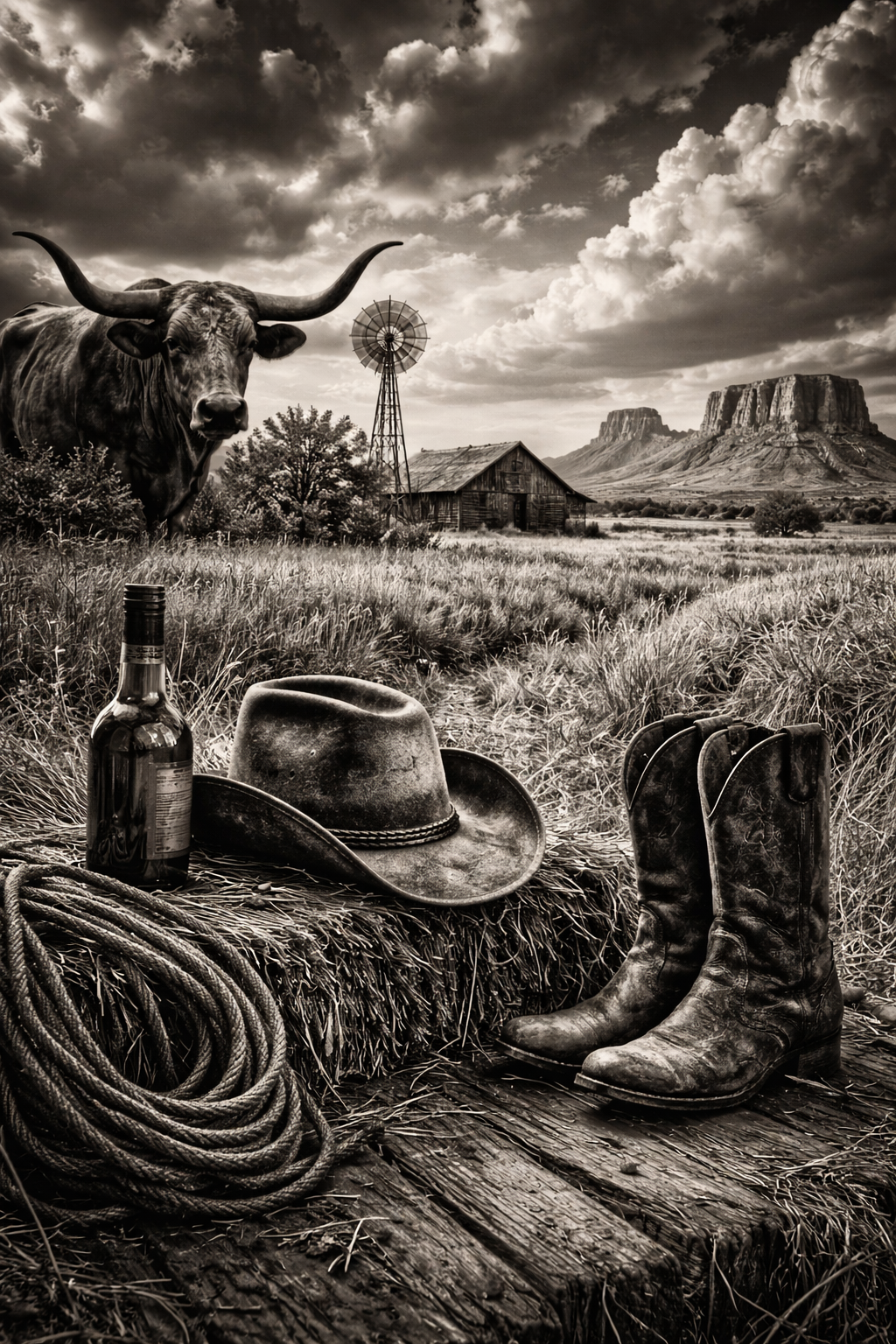 Texas cowboy spirit at dusk