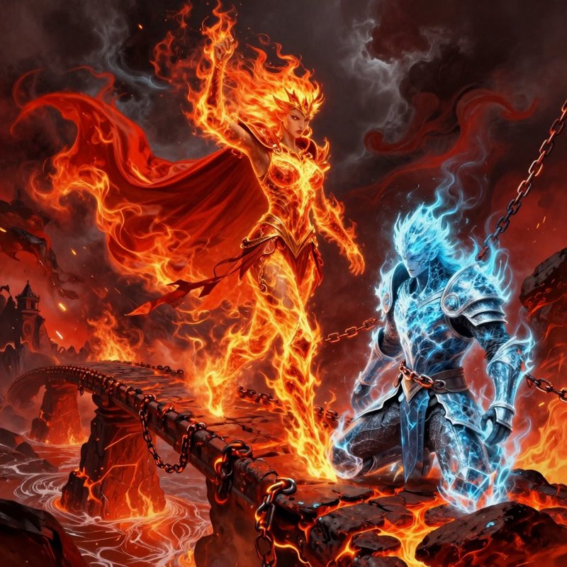 Epic fantasy artwork depicting a fiery red warrior | underman on ...