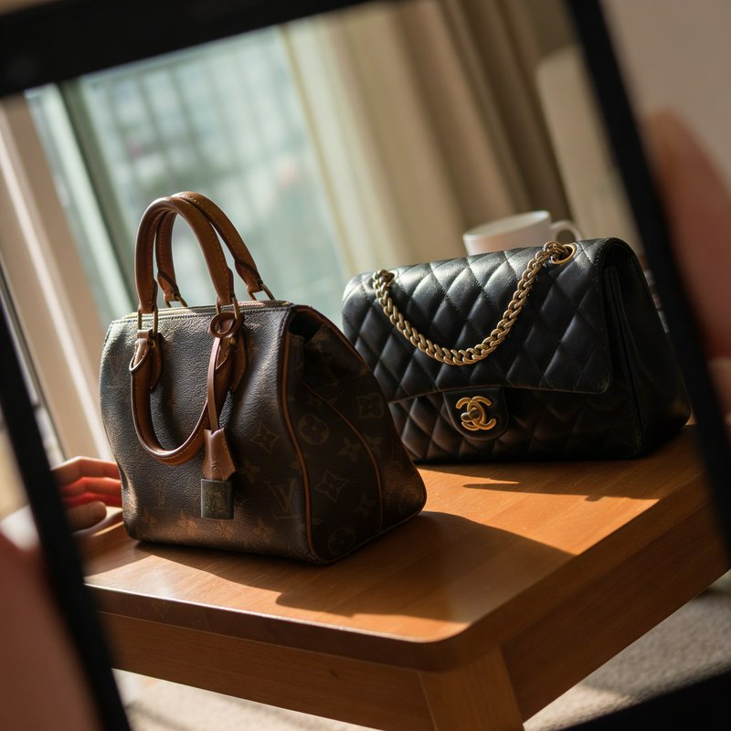 A stylish display of designer handbags featuring a | user_google_375256 ...