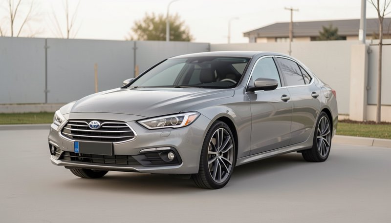 Sleek metallic silver Subaru luxury sedan parked on a smooth paved residential street