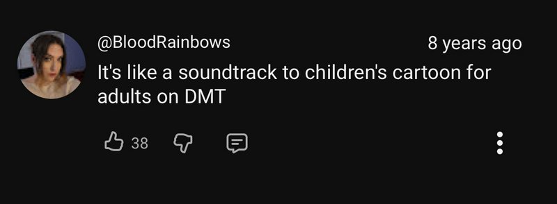 Social post graphic with a round profile image and a quote about a soundtrack to children's carto...