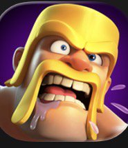 Angry cartoon barbarian in a yellow helmet screaming with wide eyes