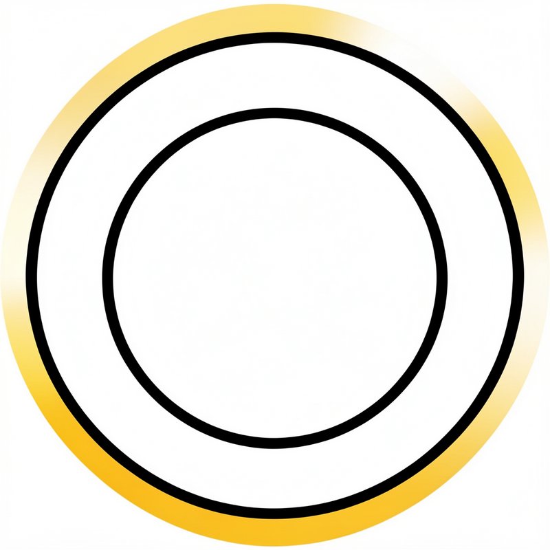 Concentric circle graphic with gradient gold outer border, thin black inner rings, set on a plain...