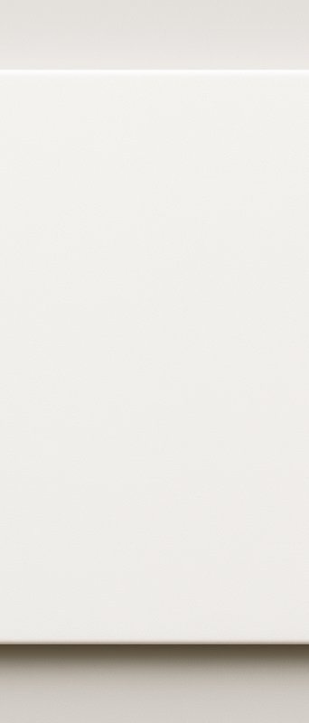 Closeup of a plain matte warm white flat cabinet drawer panel with soft shadow, minimalist neutra...