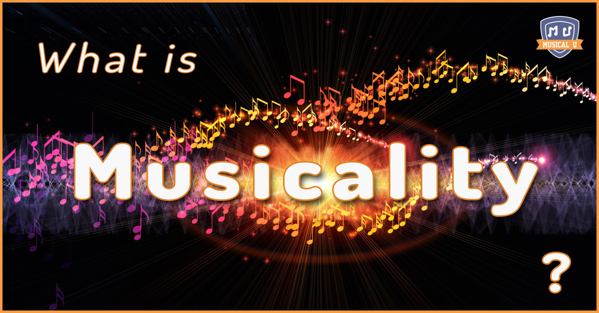 Vibrant graphic featuring the word "Musicality" with glowing letters and colorful musical notes.