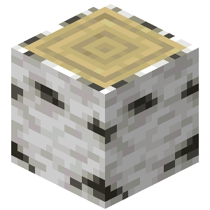 Minecraft-style cubic block with a wooden top and gray stone-like sides.