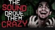 A creepy man with wide eyes and hands raised in front of a dark, eerie background with red and wh...