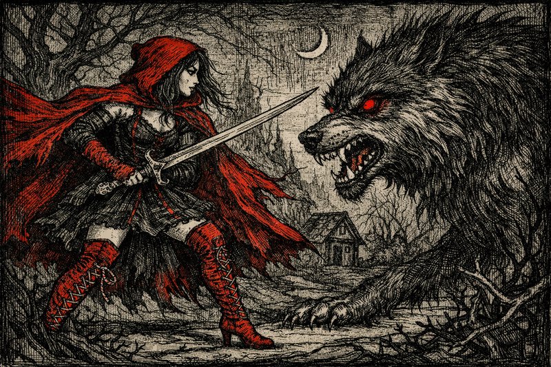 A dark fantasy illustration of a female fighter in | Sealine on ...
