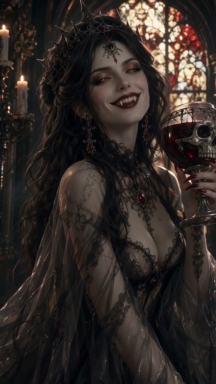 Gothic vampire. Video GPT start image. O