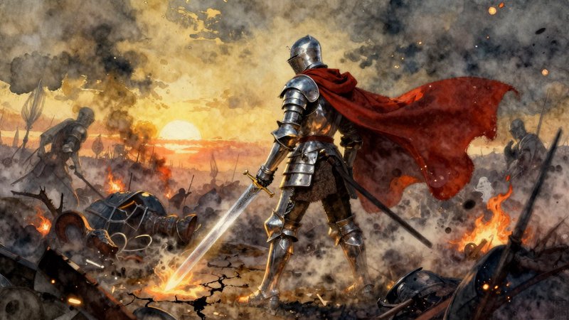 Epic fantasy battle scene featuring a plate-armore | NielsCarlsen on ...