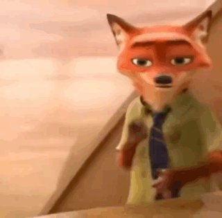Painted render of Zootopia's Nick Wilde giving a skeptical side-eye, wearing a green shirt and ne...