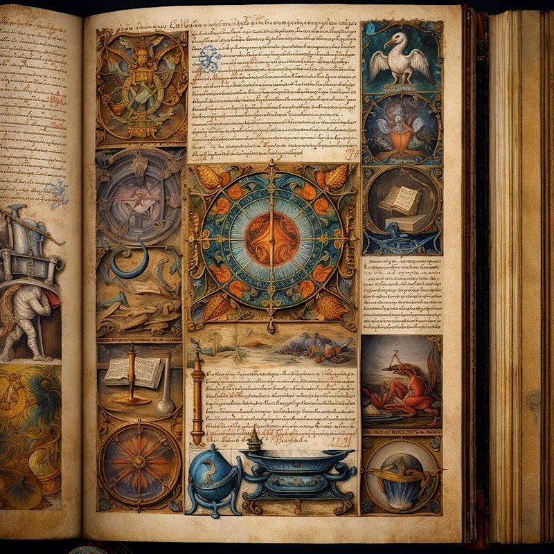 A richly detailed illustration from a vintage manu | antares on ...