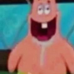 Orange cartoon character with a wide open mouth and big teeth in a playful, goofy pose.