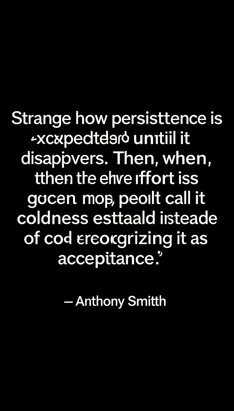 Black background with white warped typography delivering a motivational quote attributed to Anthony Smith.
