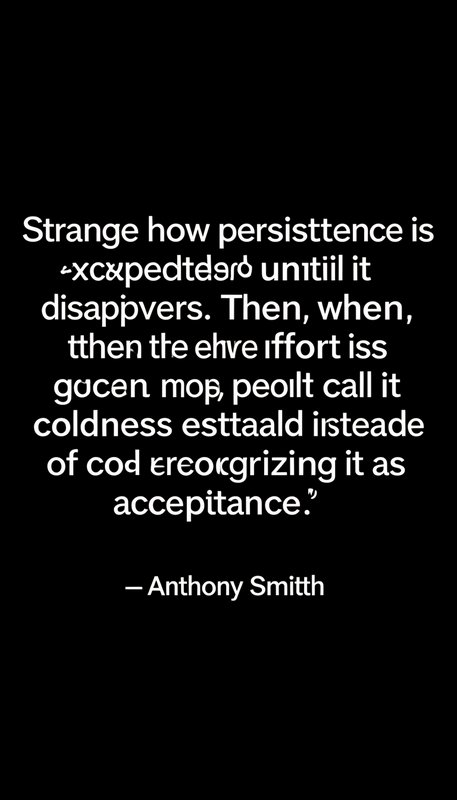 Black background with white warped typography delivering a motivational quote attributed to Antho...