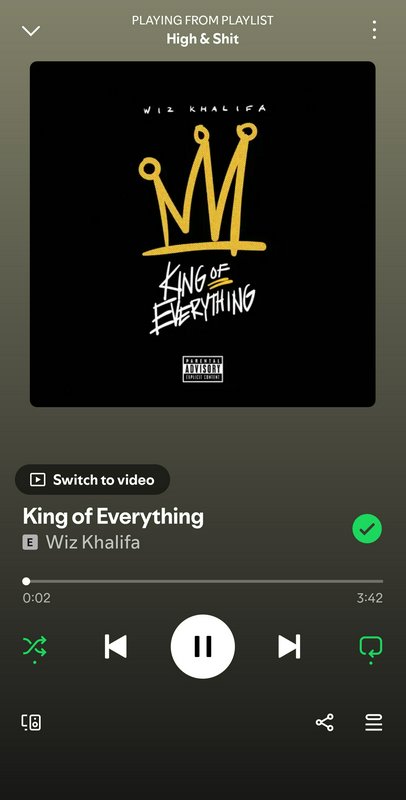 Album cover art for Wiz Khalifa's King of Everything with a gold crown illustration on a black ba...