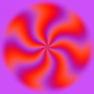 Colorful red and orange spiral swirl on purple background