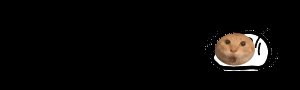 Cute hamster peeking from a white circle on a black background.