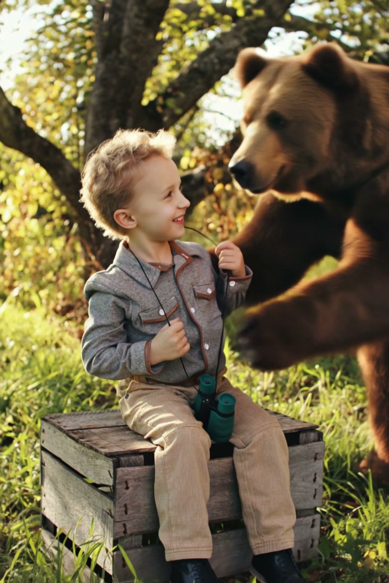Brown bear Hug AI video effect — example frame