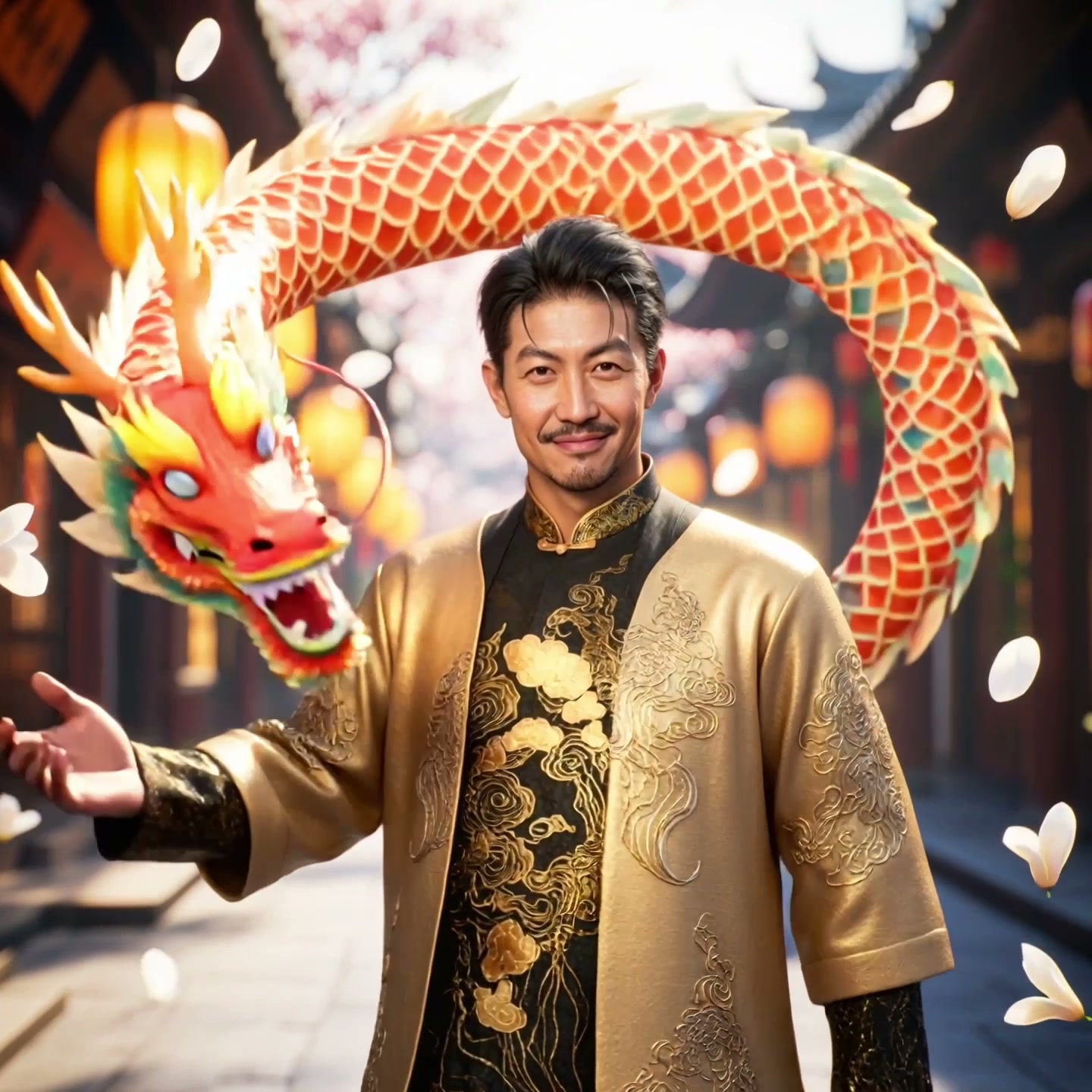 Dance With Dragon AI video effect — example frame