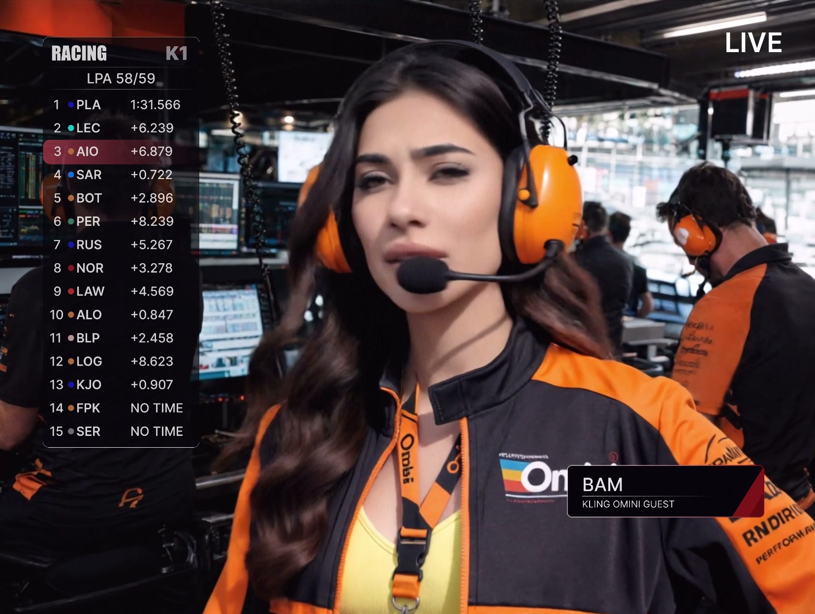 F1 Live AI video effect — example frame