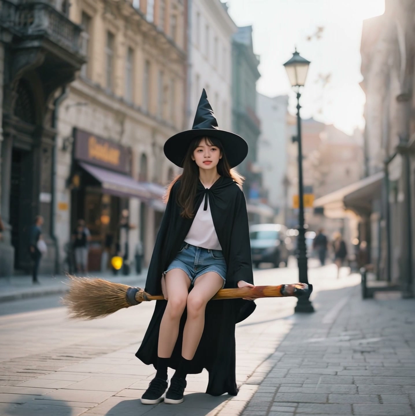 Magic Broom AI video effect — example frame