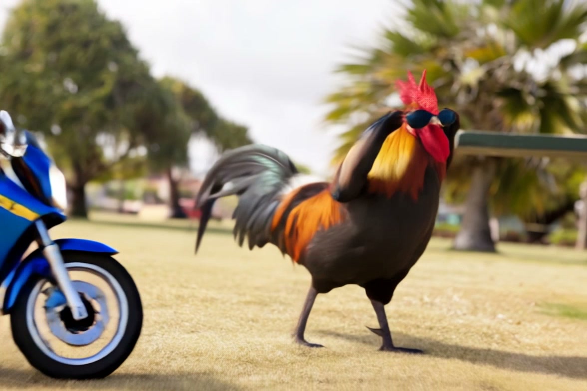 Pet Moto Rider AI video effect — example frame