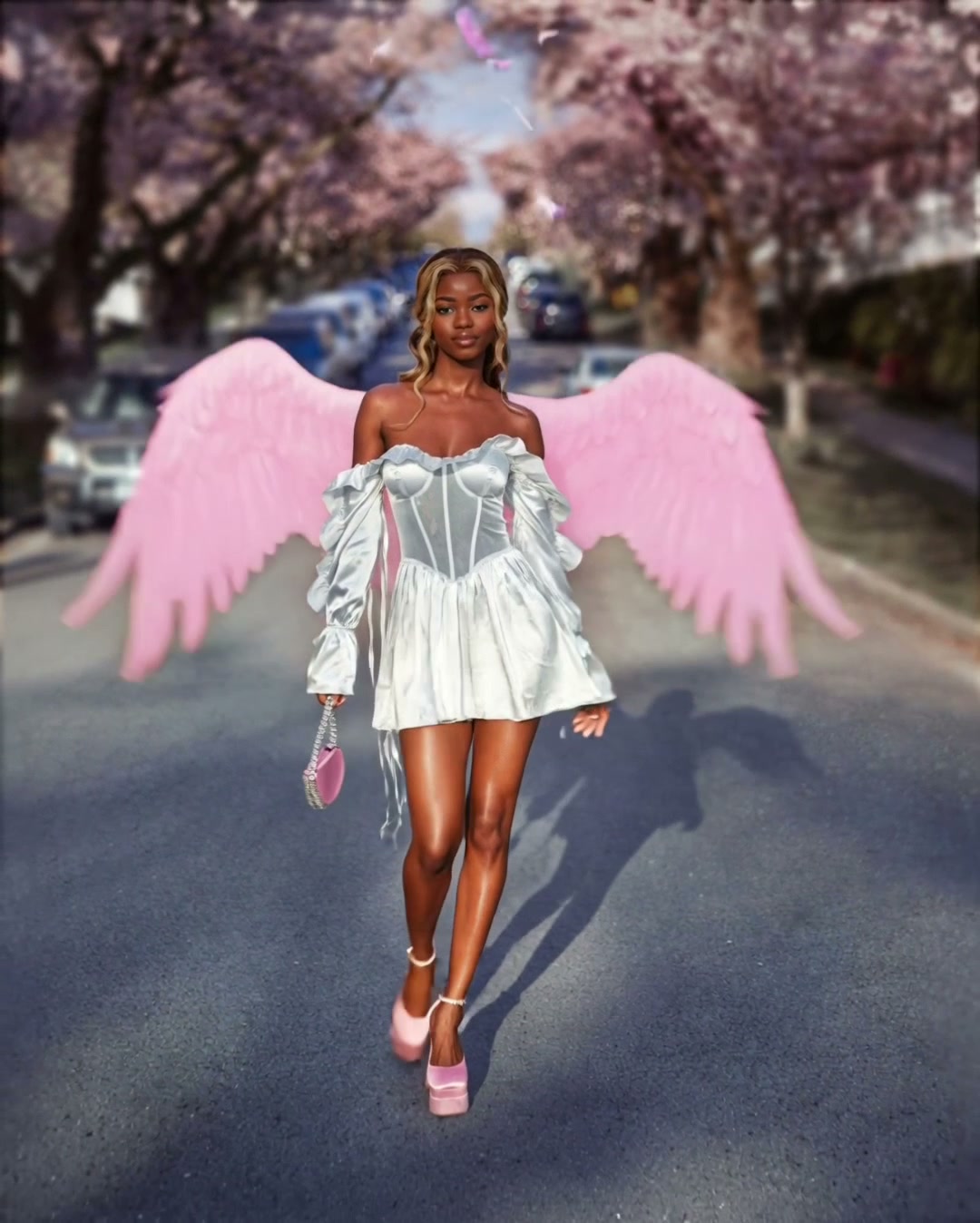 Pink Wing AI video effect — example frame
