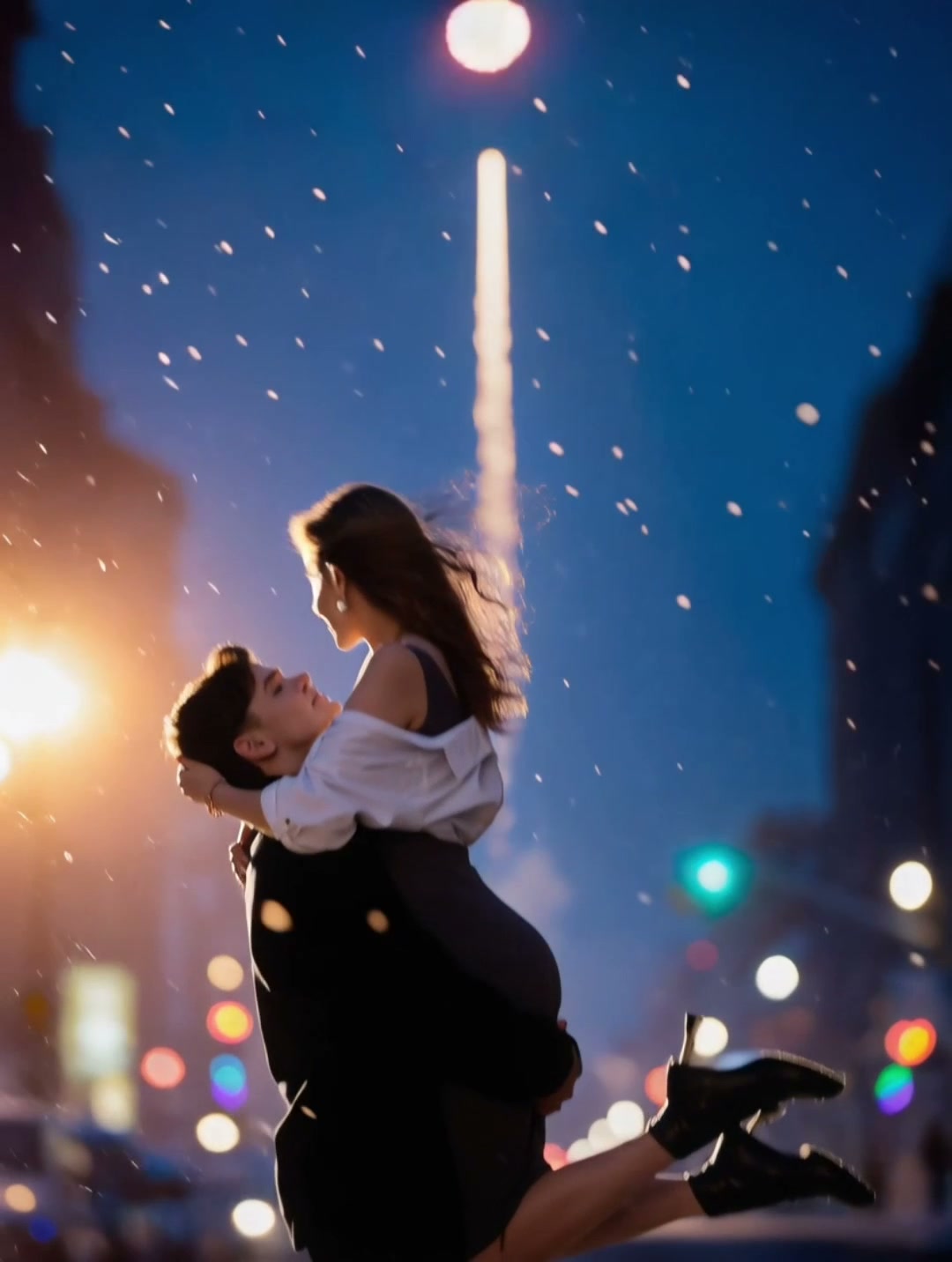 Snow Night Kiss AI video effect — example frame