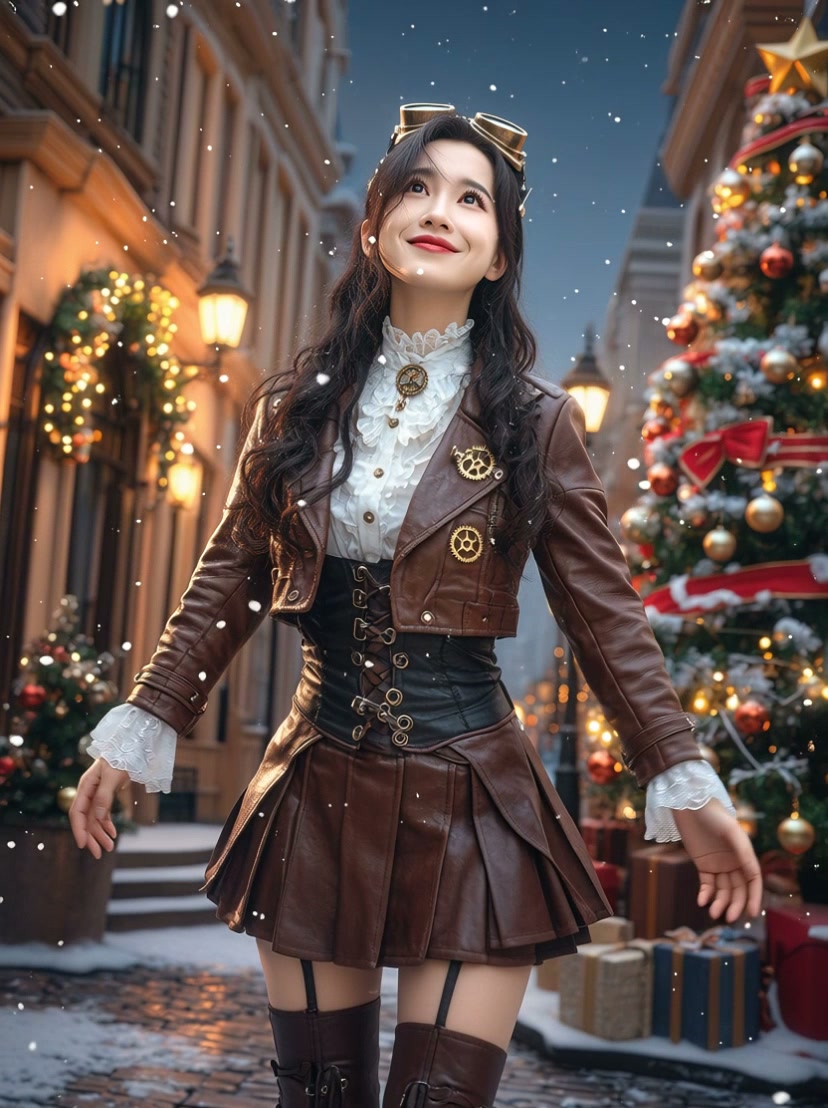 Steampunk Christmas AI video effect — example frame