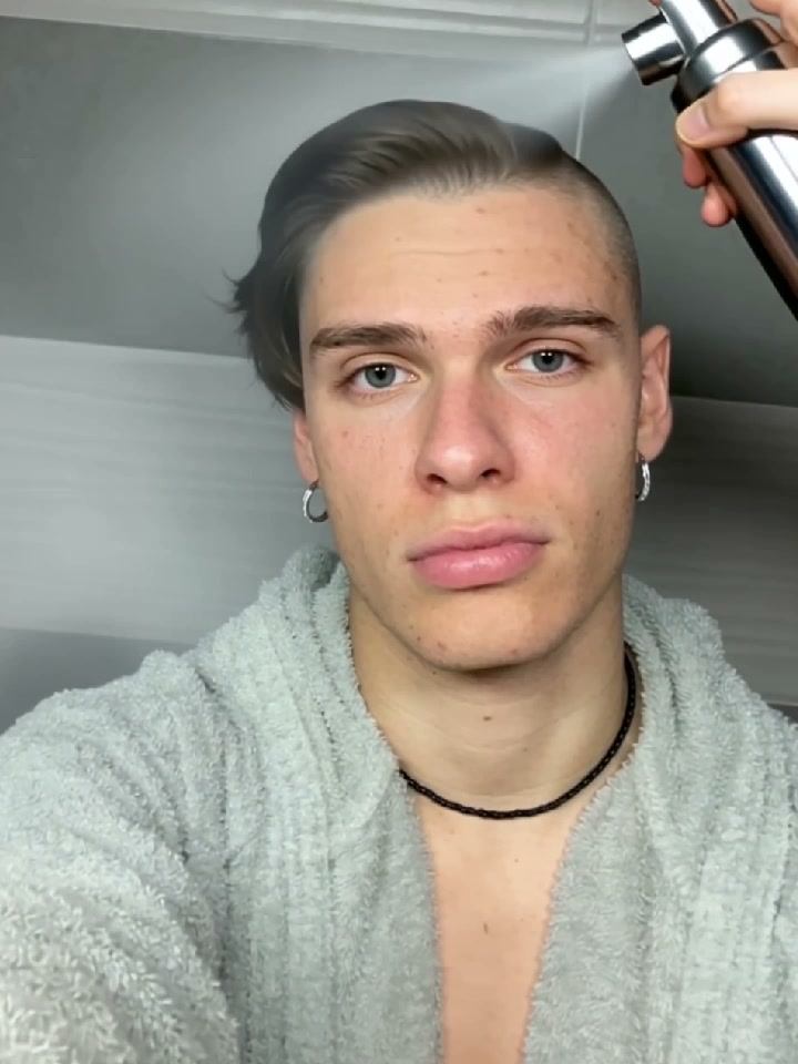 Insta-Bangs Spray AI video effect — example frame