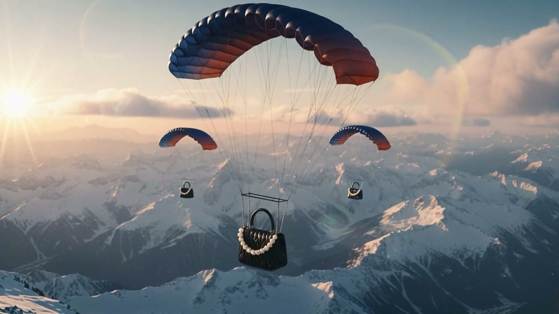 Parachute Delivery AI video effect — example frame