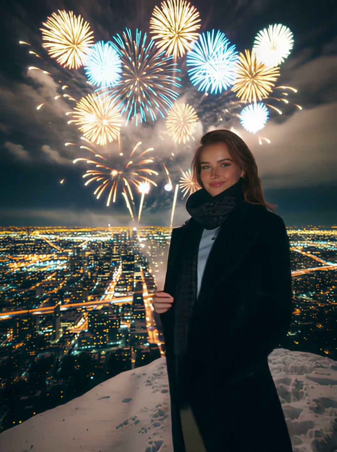 City Fireworks AI video effect — example frame