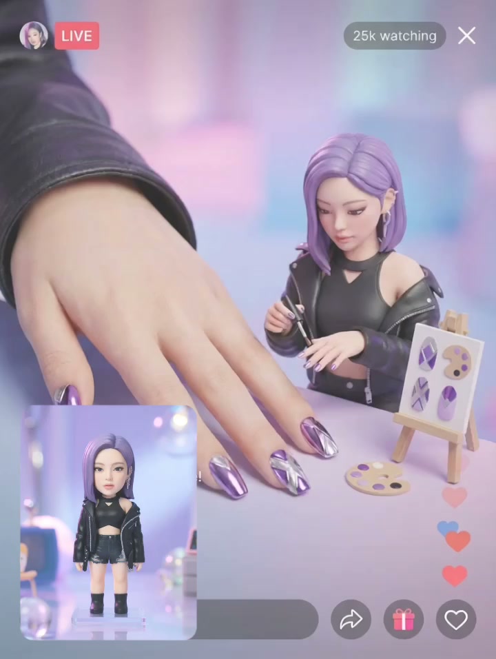 Miniature Nail Artist Live AI video effect — example frame