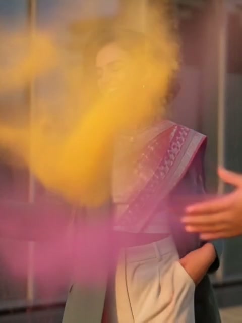 Celebrate Holi AI video effect — example frame
